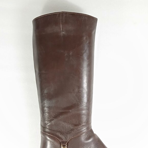 Nine West Tall Brown Leather Riding Boots Women's 8M Cleaned & Conditioned VGUC - Picture 6 of 16